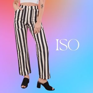 ISO 🔎 BIG BUD PRESS work pants in black and white stripe. SIZE XS PETITE